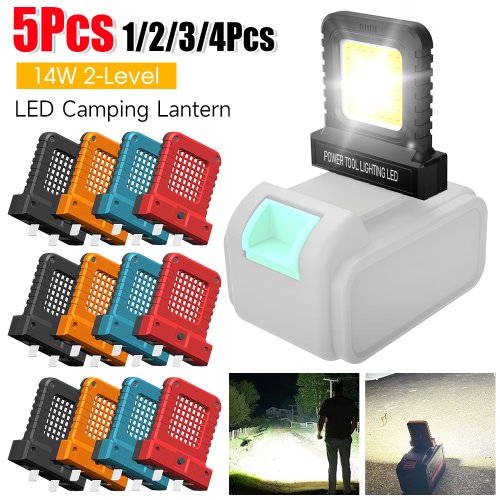 Image of 14W LED Work Light with Lithium Battery – Compatible with Makita, Milwaukee, Bosch, DeWalt, Parkside, Hitachi Power Tools