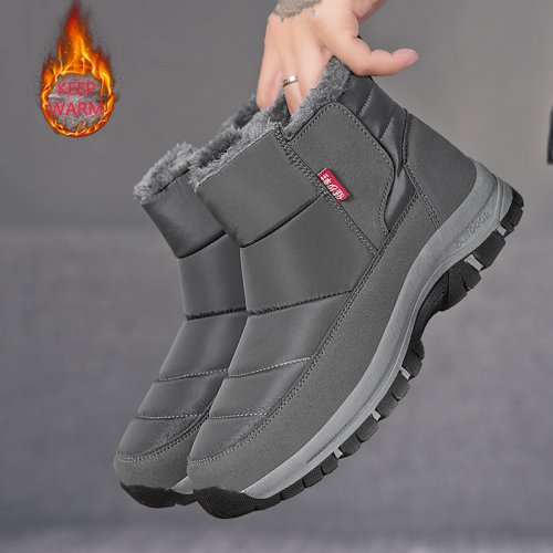 Bild von Warme Winterstiefel für Herren – Wasserdichte, Anti-Rutsch Outdoor-Wanderschuhe mit Plüschfutter und optimaler Isolierung