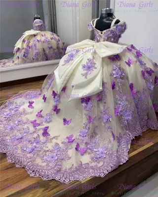 Robe Fille de Fleur en Tulle Luxueux - Appliqués Roses