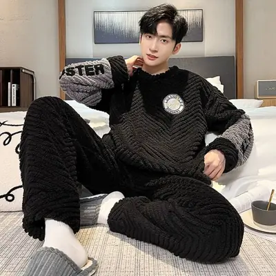 Image de Pyjama Homme Hiver Flanelle Épaisse - Confort & Chaleur