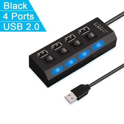 Hub USB 4 Ports Haute Vitesse avec LED