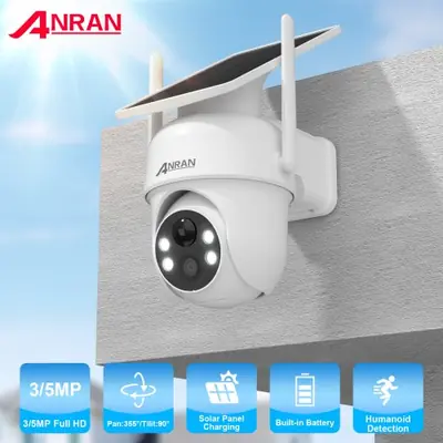 Image de Caméra de Surveillance Solaire 2K avec Détection Humanoïde