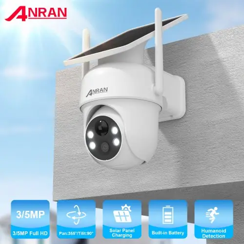 Image de Caméra de Surveillance Solaire 2K avec Détection Humanoïde
