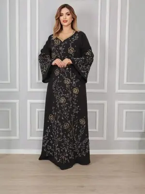 Image de Abaya Élégante Diamant - Robe Longue Musulmane pour Femmes