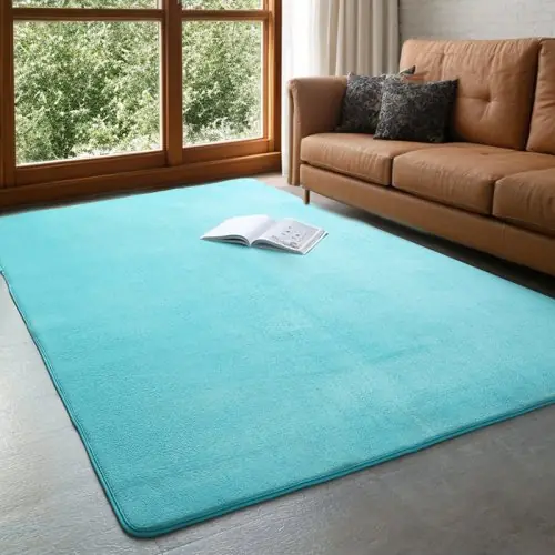 Image de Tapis Velours Corail Doux & Antidérapant - Déco Salon, Chambre, Enfants