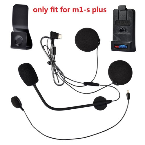 Afbeelding van Bluetooth Helmhoofdtelefoon met Luidspreker en Microfoon, Clipbeugel voor Fodsports M1 S Plus en M1 S Air Motorfiets Helm – Intercom Systeem voor Motorrijders