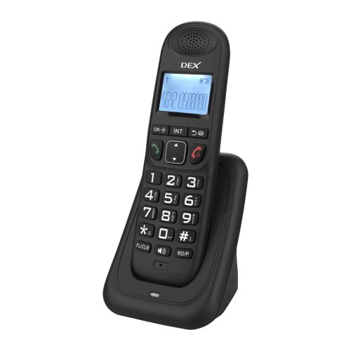 Afbeelding van Uitbreidbaar draadloos telefoonsysteem met 3-regelig display, nummerherkenning, handsfree bellen, intercom, conferentiegesprek en mute-functie