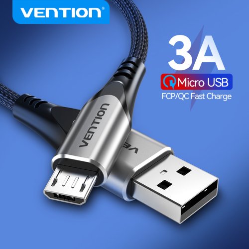Image of Durable Nylon Micro USB to USB-C Charging Cable with 3A Fast Charging for Samsung, Xiaomi, LG, and Other Android Devices