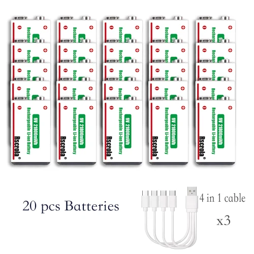 20 piezas pilas 9 V
