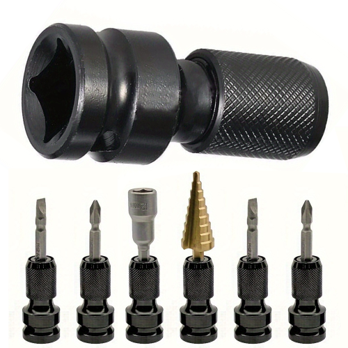 Imagen de Llave de tubo de trinquete hexagonal cuadrada de 1/2 pulgadas, herramienta de impacto definitiva para una adaptación rápida y fácil de enchufes, 1 ud.