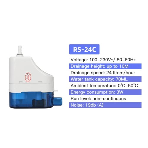 Afbeelding van 220V 24L/H 40L/H Automatische Ultrastille condensaatpomp RS-24C/40C Condensaatliftpompen 1-3P Op-haak Airconditioner Drainage