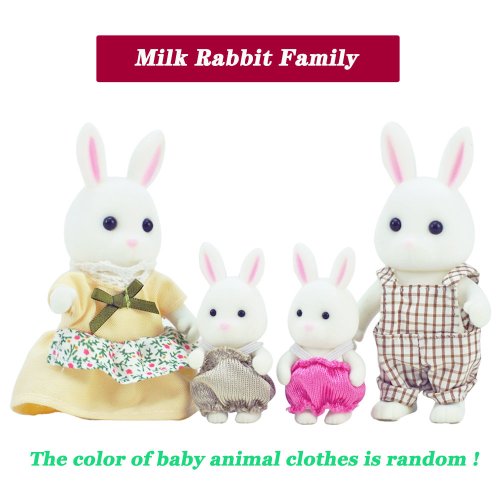 Imagen de Casa de muñecas familia del bosque 4 Uds muñeca conejo oveja gato Animal muebles en miniatura juego ...