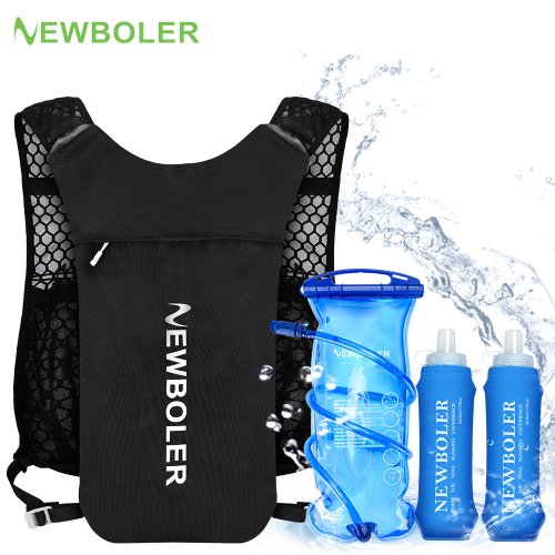 Zdjęcie Ultralekka Kamizelka do Biegania z Systemem Hydratacji Newboler – Oddychająca Torba do Trail Running i Maratonów z Butelką Wody