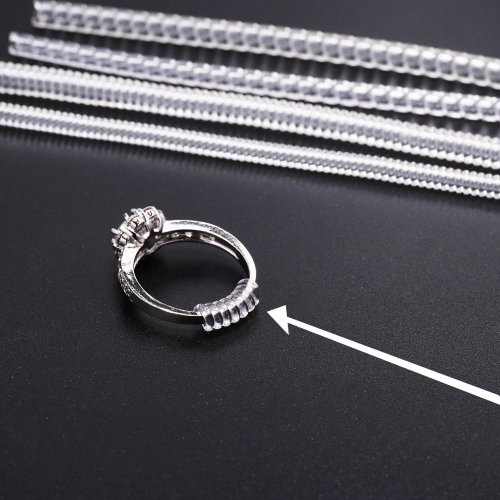 Imagen de Juego de 4 Herramientas de Ajuste de Tamaño de Anillos con Espiral Transparente para Joyería - Reductor, Tensor y Protector de Bobina de Resorte