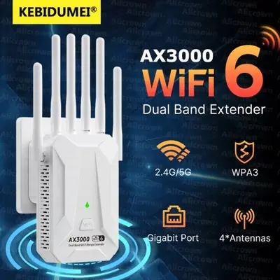 Image de Répéteur WiFi 6 AX3000 Double Bande - Amplificateur de Signal Longue Portée
