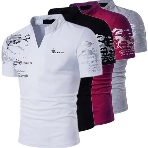 Zdjęcie Męska koszulka polo Koszulka golfowa Nadruki graficzne Dekolt w kształcie litery V Outdoor Street Krótkie rękawy Odzież z nadrukiem Moda sportowa Projektant Streetwear