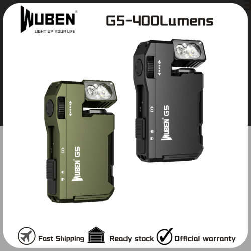 Imagen de Linterna LED Wuben G5 de 400 Lúmenes, Mini EDC Recargable con Batería Integrada, Ultraligera, Cabeza Giratoria de 180° y Cola Magnética