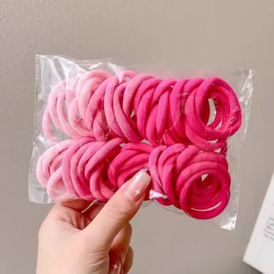 Image de 50 Scrunchies Colorés Élastiques pour Cheveux - Bandes de Cheveux Sans Couture