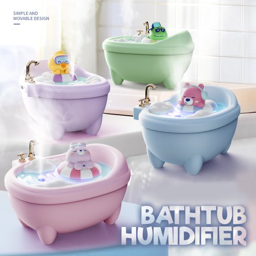 Image of Tub Air Humidifier with Small Spray Hydration, Silent USB Aromatherapy Diffuser for Bedroom, Desktop, Car, Home, and Office Use