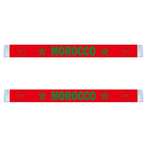 Imagen de Bufanda Marroquí de 14x130 cm con Estampado Doble Cara en 100% Poliéster - Bandera Nacional para Fanáticos del Fútbol