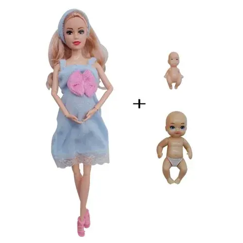 Image de Poupée Enceinte avec Bébés - Jouet Éducatif pour Filles