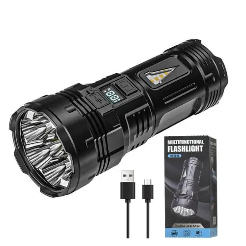 Image de Torche Puissante 7 LED - Rechargeable USB & Lumière Latérale