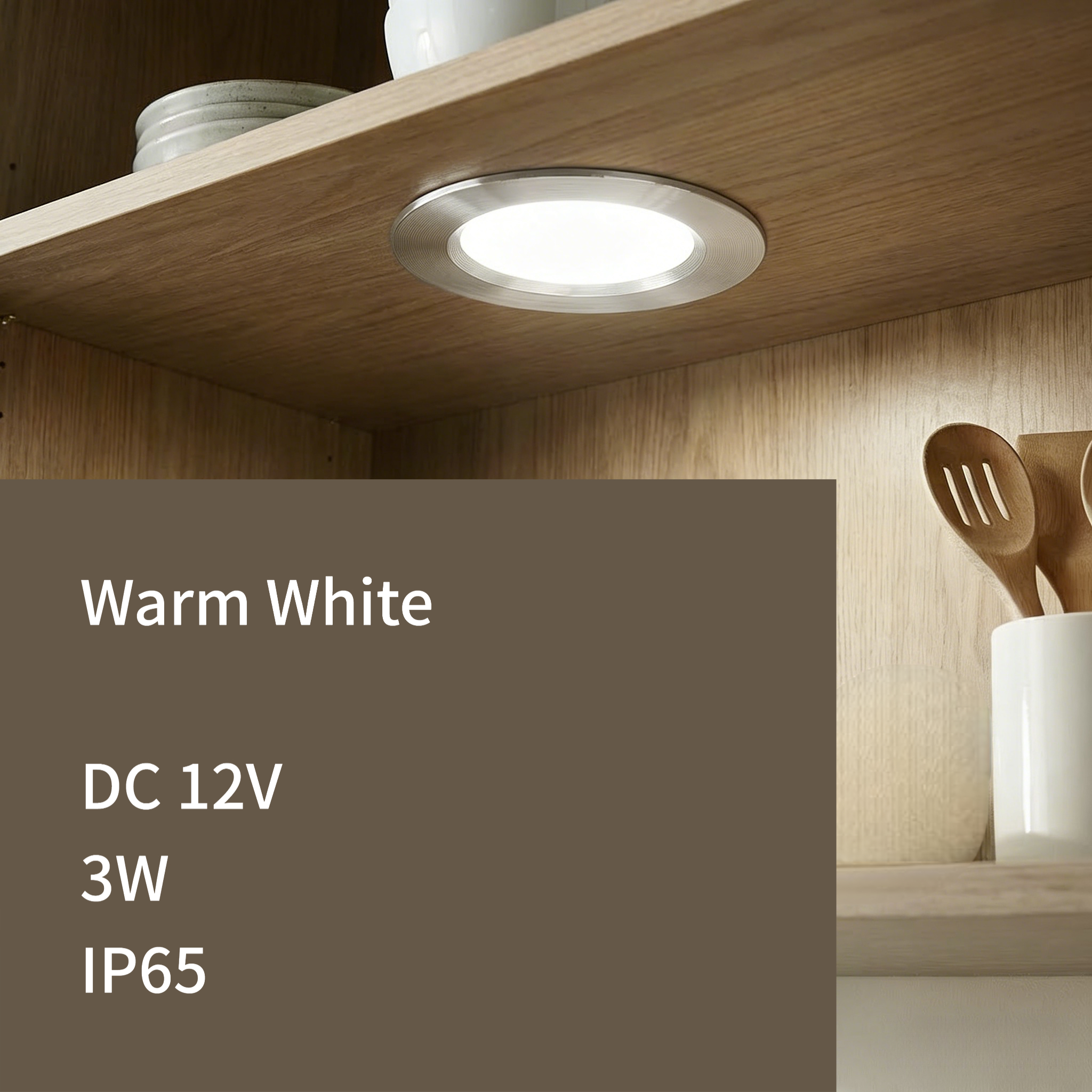 Afbeelding van Dimbare LED Inbouwspot 3W, Rond, Zwart/Wit/Zilver