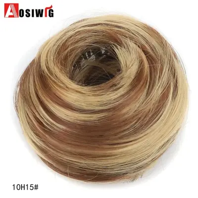Image de Chignon Synthétique Marron Rouge - Extension de Cheveux en Fibre Haute Température