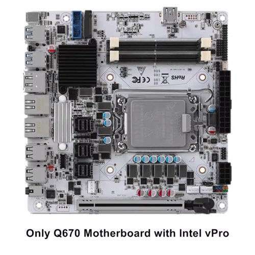 Immagine di Scheda Madre NAS Q670 ITX con Firewall Integrato per Processori Intel 12ª, 13ª e 14ª Generazione LGA1700, DDR5 Dual Channel, 2.5G LAN, PCIe 5.0 x16, Fino a 8 Porte SATA e 6 Slot M.2 NVMe