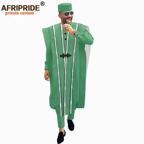 Image de Tenue Africaine Homme - Agbada + Dashiki + Chapeau + Ceinture