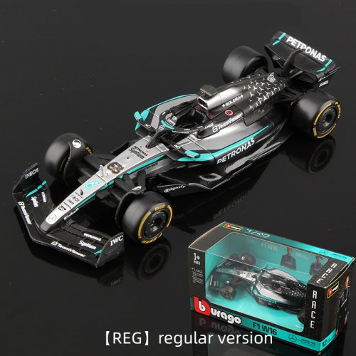 Zdjęcie Bburago 1:43 Mercedes 2025 W16 E Performance F1 Samochód Formuły 1 Model Odlewany Zabawka Wyścigowa Auto 63 #   Russell 12 #   Antonelli