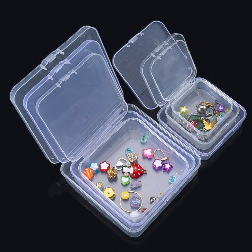 Afbeelding van Transparante Mini Plastic Opbergdoos – Rechthoekig, Stofdicht en Sterk voor Sieraden en Klein Verzamelgoed