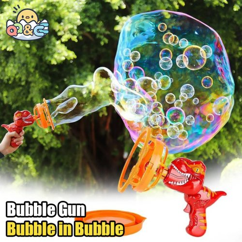 Bild von Elektrische Seifenblasenmaschine Dinosaurier – Automatische Blasenpistole mit Tuba-Blasfunktion, Outdoor-Spielzeug für Kinder und Jungen, ideales Geschenk für Partys und Freizeit im Freien