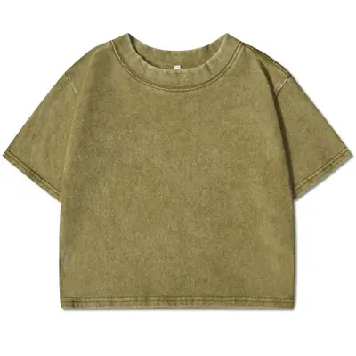 Image de T-shirt femme slim délavé strass look streetwear