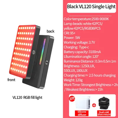 Image de Lampe LED RVB Ulanzi VL120 - Éclairage Pro pour Photo & Vidéo