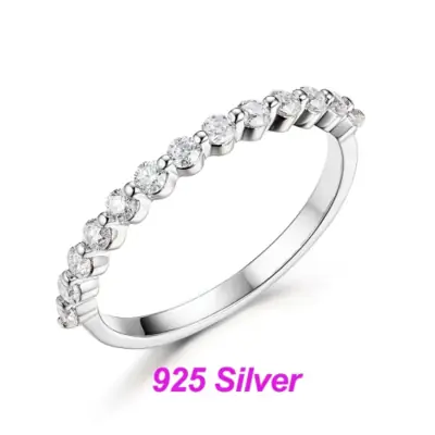 Image de Bague Moissanite Or Rose - Éternité Bulle pour Femme