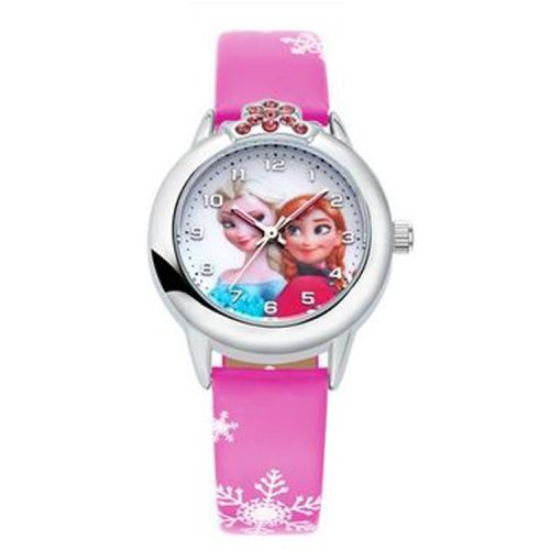 Bild von Elsa Watch Mädchen Elsa Prinzessin Kinderuhren Lederarmband Niedliche Kinder-Cartoon-Armbanduhren Geschenke für Kinder Mädchen Frozen Clock