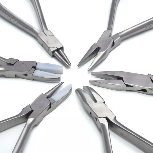 Immagine di 1 pz pinza ad ago in acciaio inossidabile pinza in nylon plat per creazione di gioielli strumento per lavoro manuale