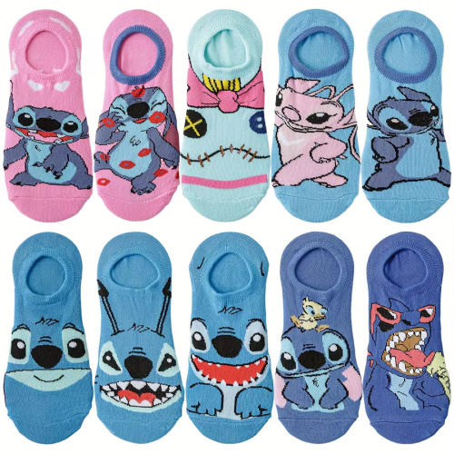 Immagine di 10 Paia di Calzini Unisex Cartoni Animati e Anime Stile Hip Hop Streetwear – Divertenti, Casual e Corti per Uomo e Donna