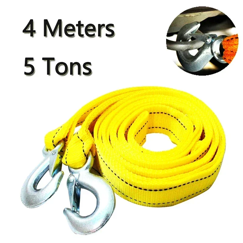 Immagine di Cavo di Traino per Auto Resistente da 3 a 5 Ton, Lunghezza 3-4 Metri, Corda per Rimorchio con Ganci Inclusi – Accessorio Essenziale per Recupero Stradale e Trasporto Veicoli
