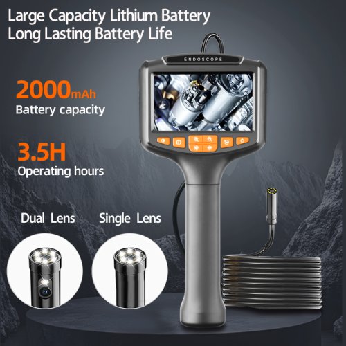 Image of Professional 1080p Dual Lens Car Tube Drain Pipe Endoscope – High-Definition Automotive Borescope for Engine, Brake Line, and Exhaust Inspection