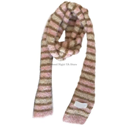 Immagine di Sciarpa Lunga in Maglia Sottile per Donne – Elegante Sciarpa Skinny in Cotone Naturale con Finitura Crapa