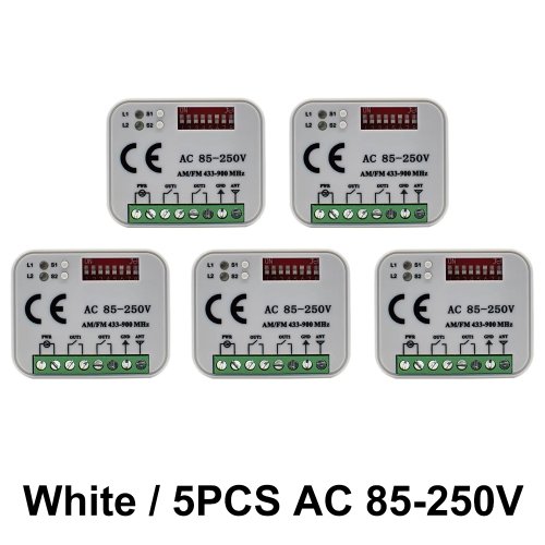 5pcs 85-250V blanco