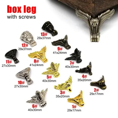 Image de Pieds décoratifs en métal doré - Protection d'angle pour meubles