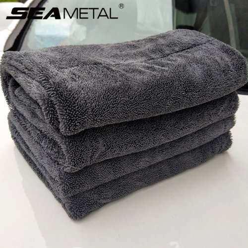Immagine di Asciugamano per lavaggio auto 1200GSM Asciugamano bifacciale Dettagli auto Panno treccia intrecciata Straccio super assorbente per accessori per il lavaggio domestico dell'auto