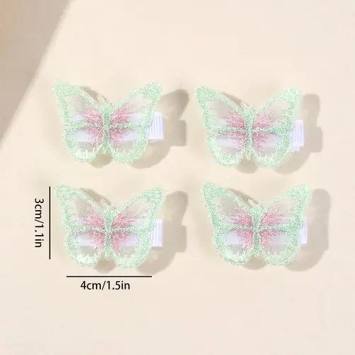 Image de Pinces à Cheveux Papillon Strass - Lot de 10