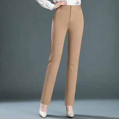 Image de Pantalon Taille Haute Élastique - Style Décontracté & Mode Femme