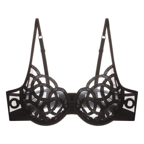 Imagen de CINOON-Sujetador transparente francés de encaje para mujer, ropa interior Sexy tentadora, sujetador de realce ultrafino, Bralette calado, lencería