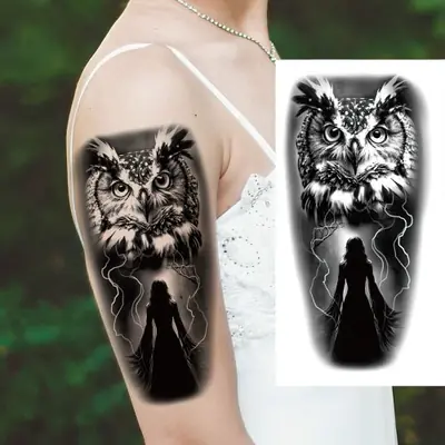 Image de Tatouage Temporaire Chicano Gangster Zeus - Noir