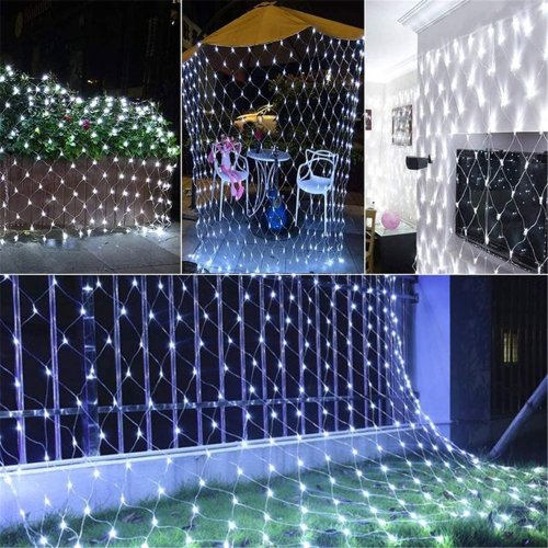 Imagen de Guirnaldas de 1,5x1,5 M, 2x3M, cadena LED, luces de red navideñas, Hada, fiesta de Navidad, jardín a...